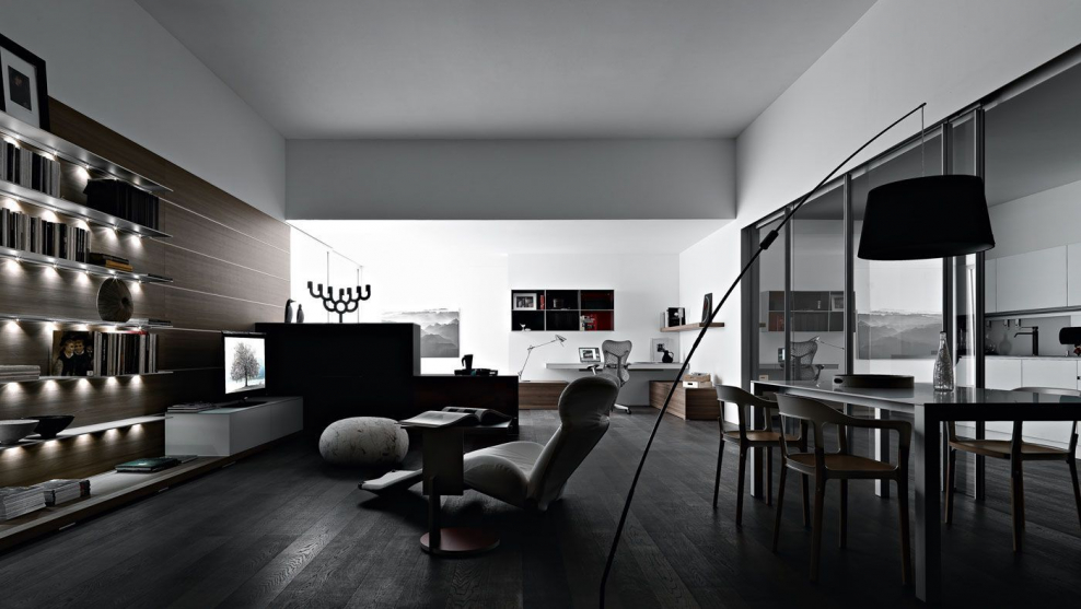 Темный Минимализм в интерьере