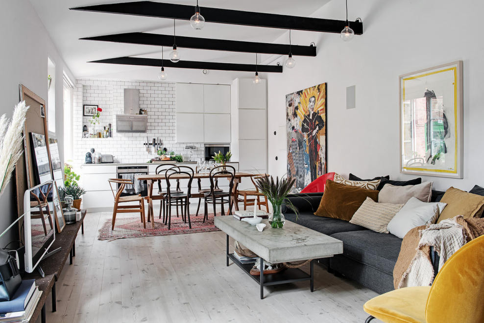 Кухня гостинная Сканди