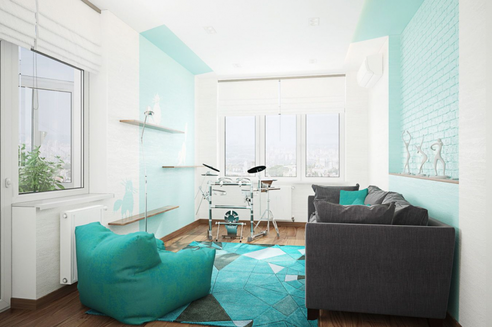 Квартира в мятных тонах