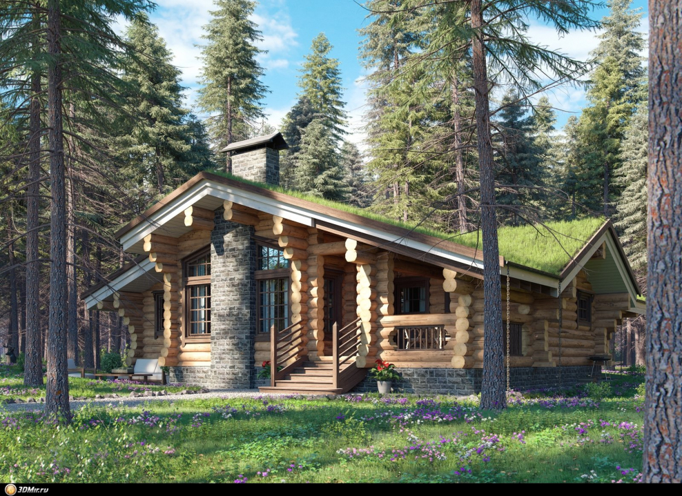 Срубный норвежский дом