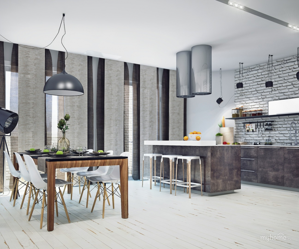Кухня в стиле лофт Минимализм