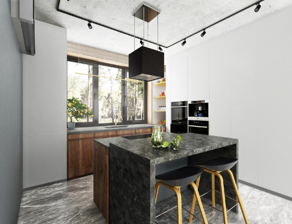 Кухня в стиле лофт Минимализм