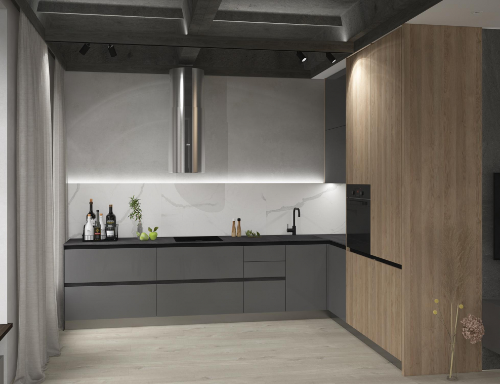 Кухня в стиле лофт Минимализм