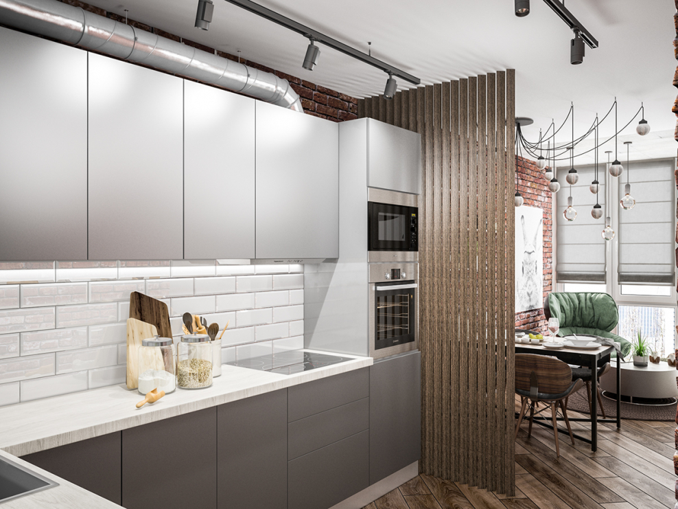 Кухня в стиле лофт Минимализм
