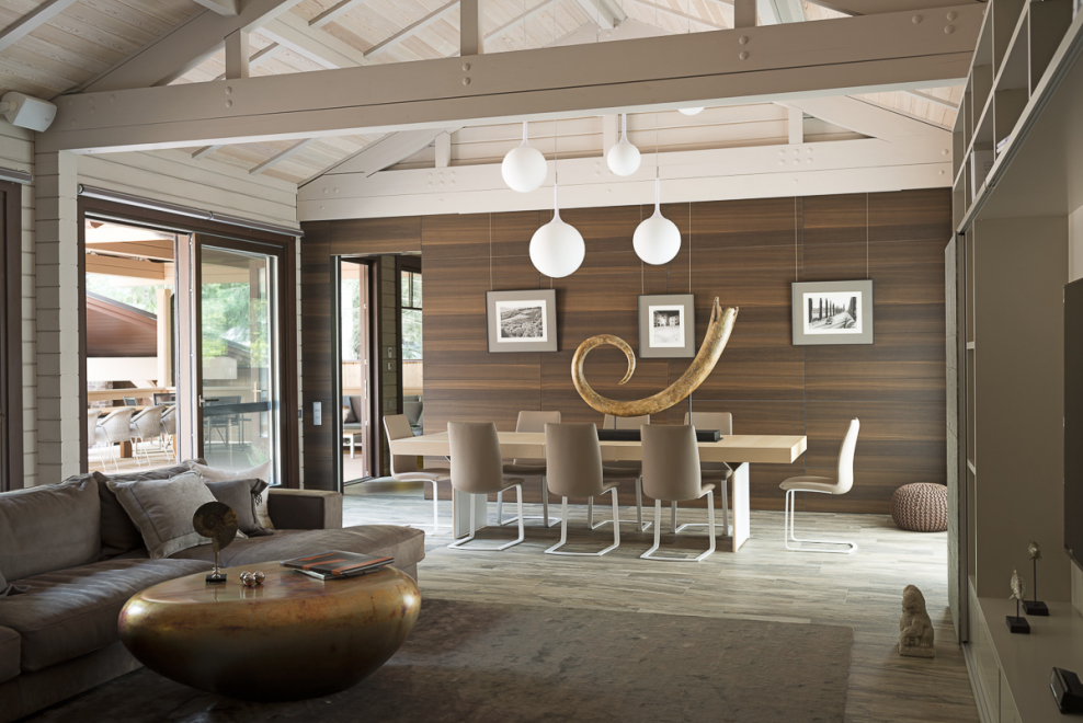 Имитация бруса в современном интерьере