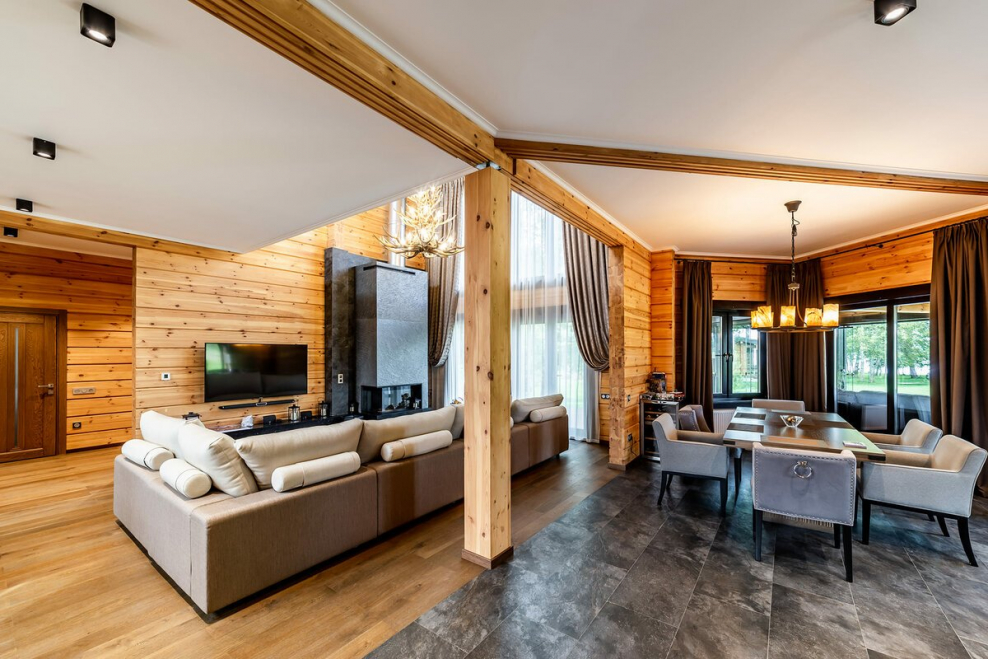 Дом из клееного бруса изнутри