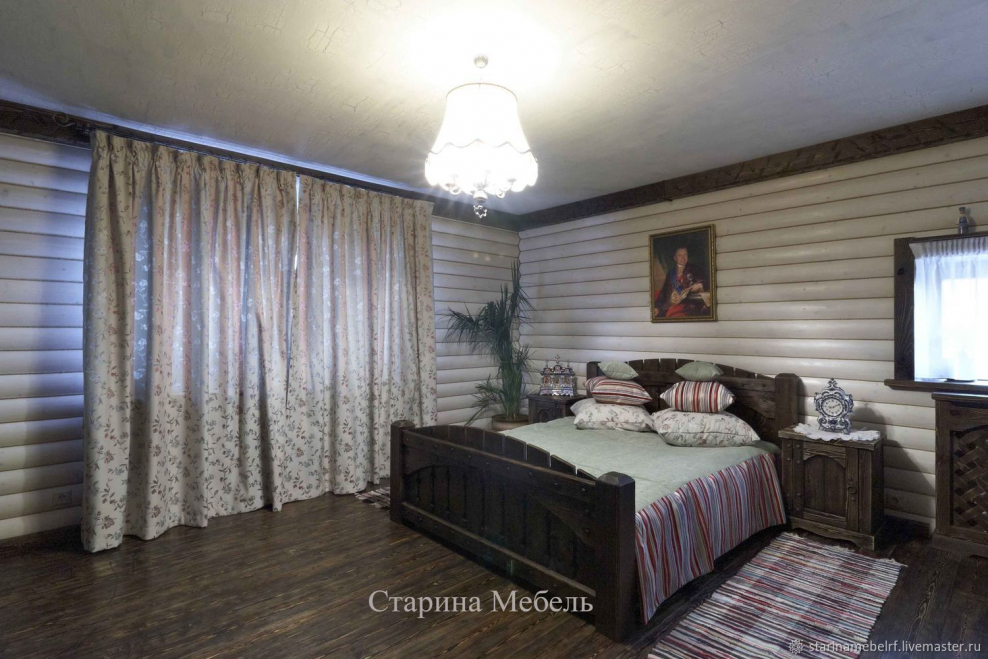 Спальня из блокхауса интерьер