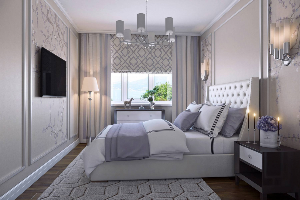 Дизайн спальни в классическом современном стиле