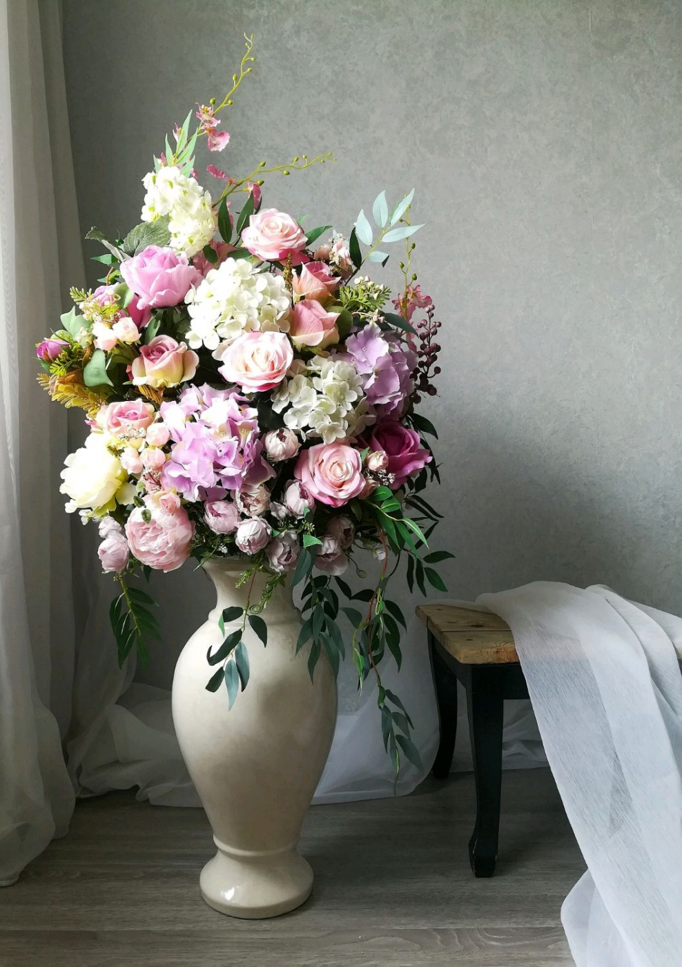 Букет искусственный 'гортензия' 42см 2шт, белый