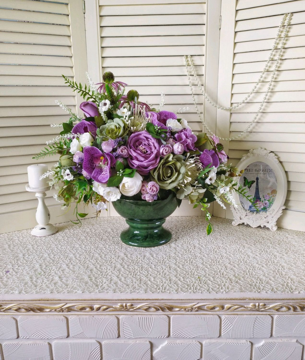 Цветочные композиции из искусственных цветов для интерьера