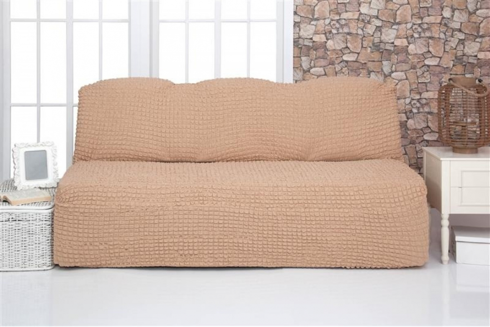 Чехол на трехместный диван плюшевый Venera "Sofa Soft", цвет бежевый