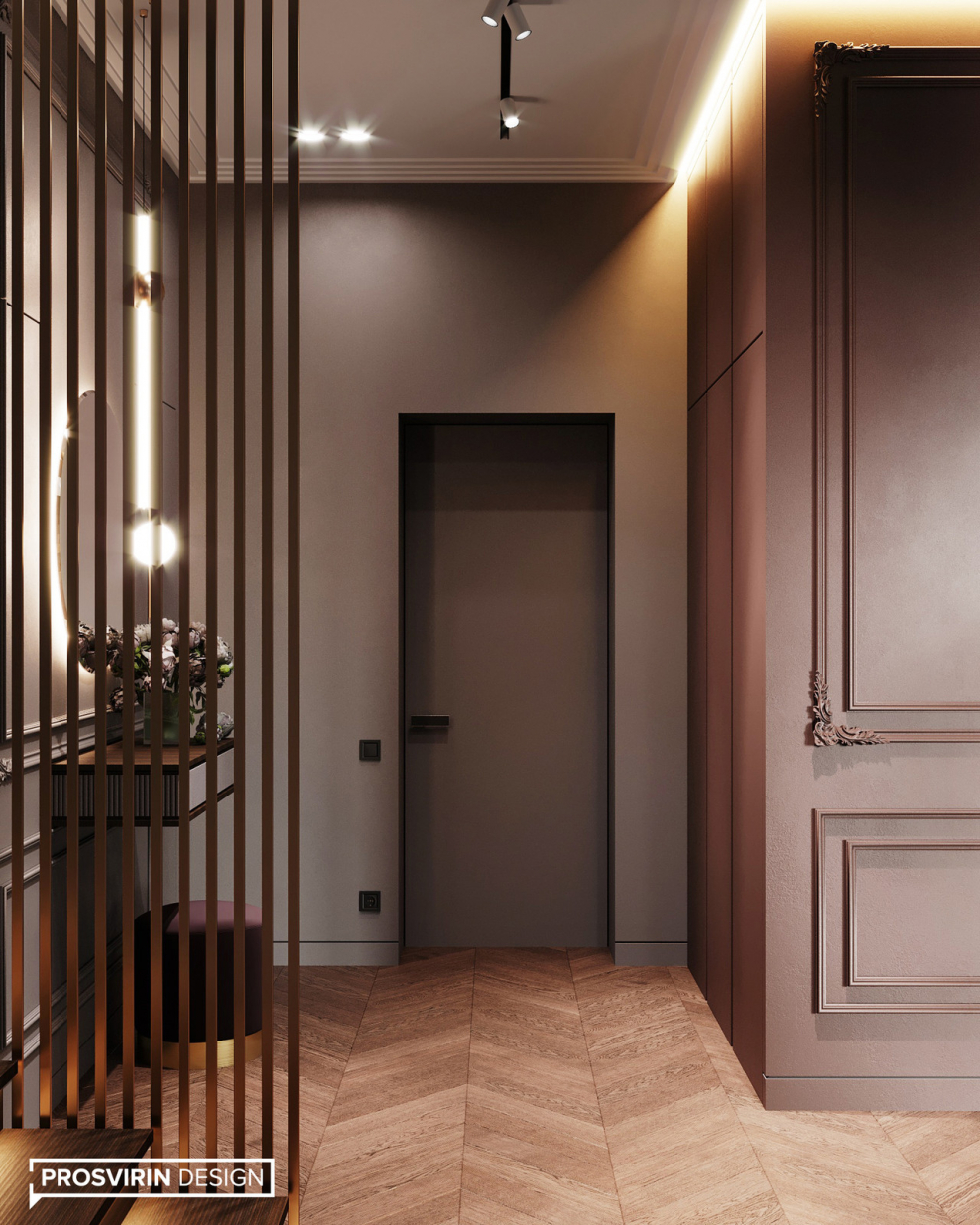 Прихожая с перегородкой в современном стиле