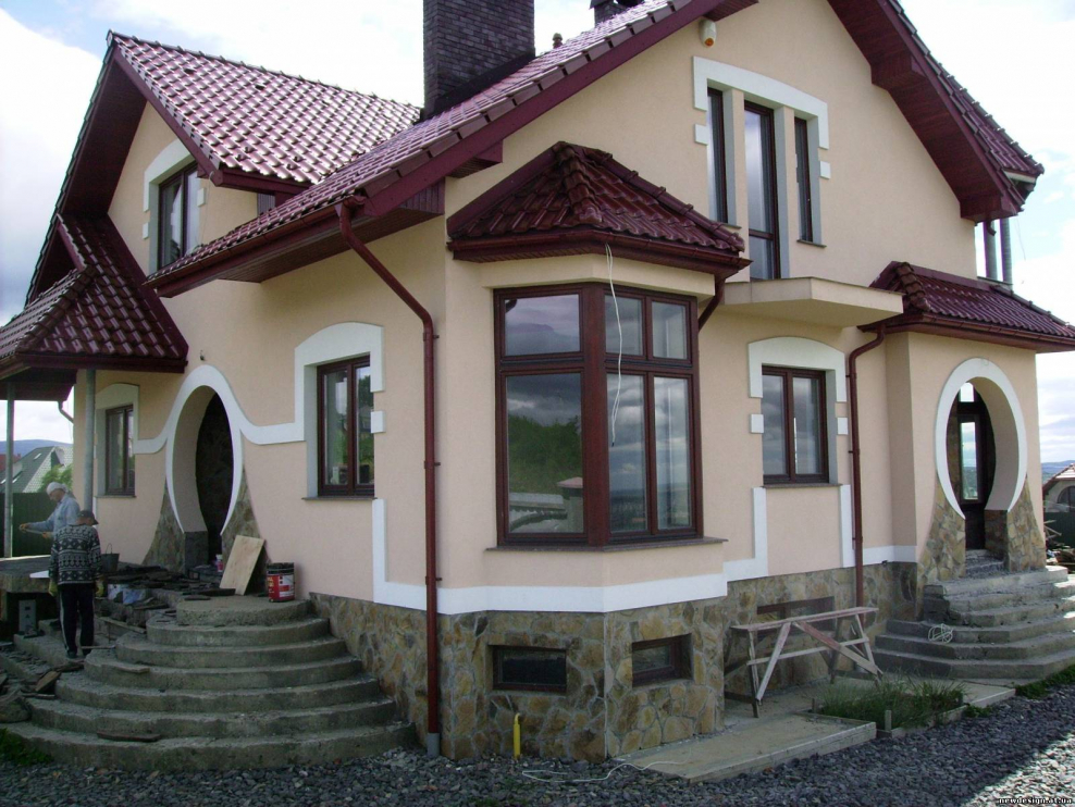 Отделка фасада штукатуркой