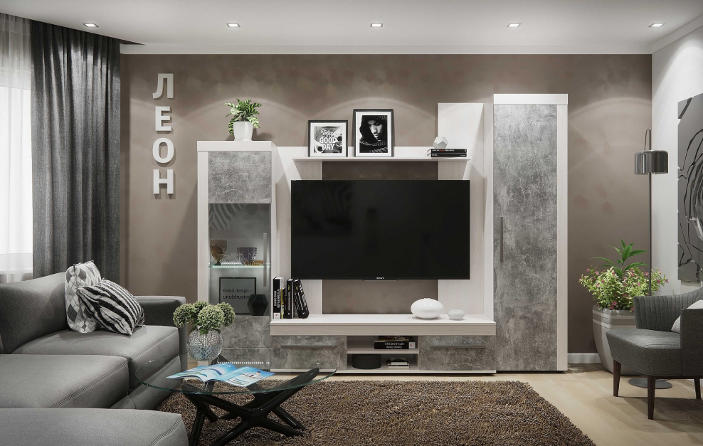 Гостиная в голубых тонах