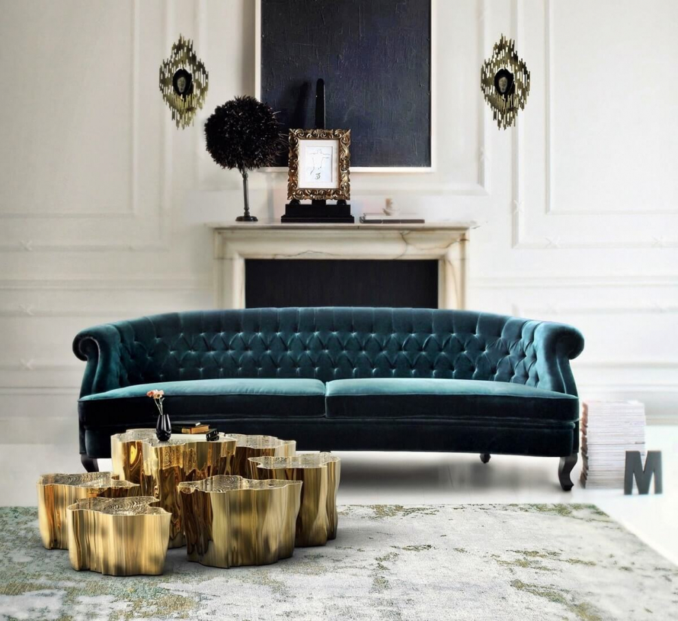 Бархатная мебель в интерьере