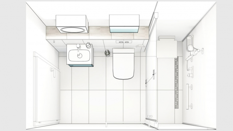 Ванная с душевой кабиной в классическом стиле