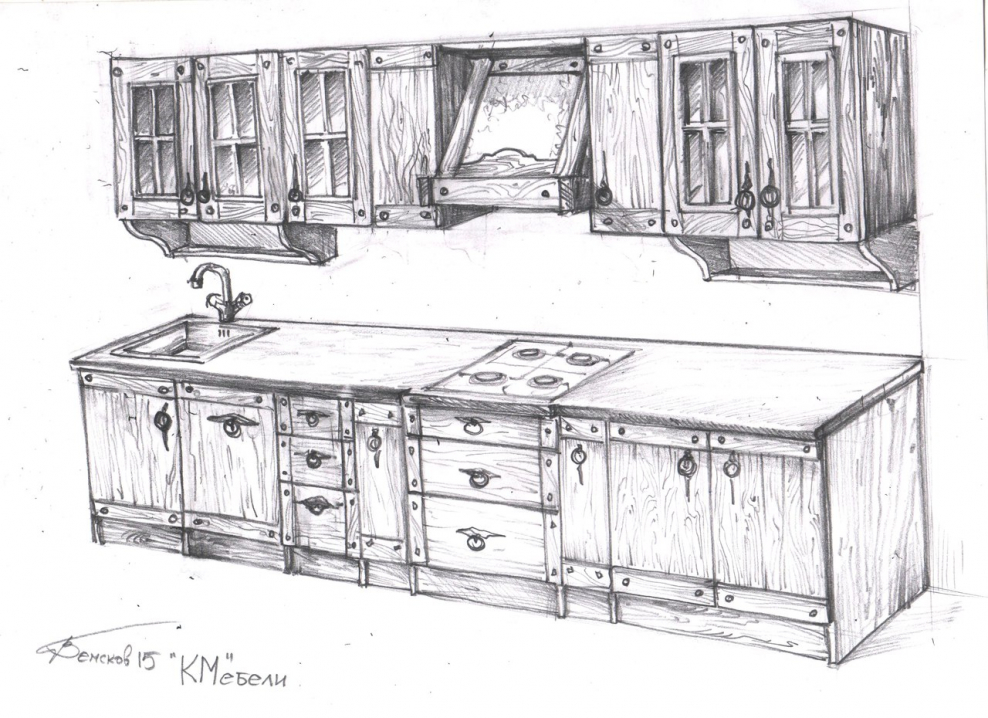 Эскизы мебели под старину