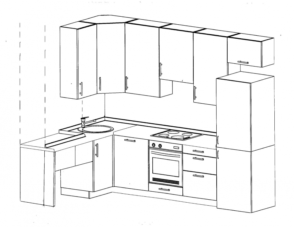Планировка кухни эскизы