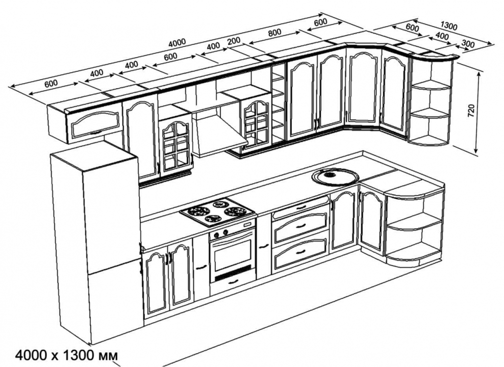 Проекты кухонных гарнитуров