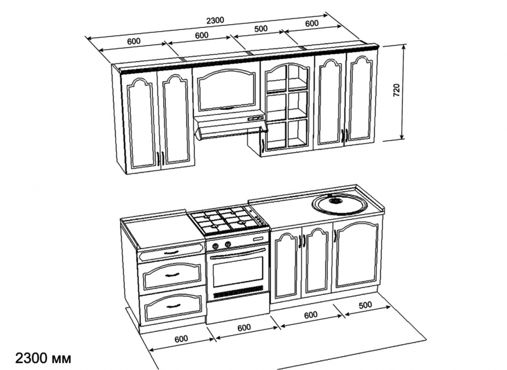 Эскиз кухонного гарнитура