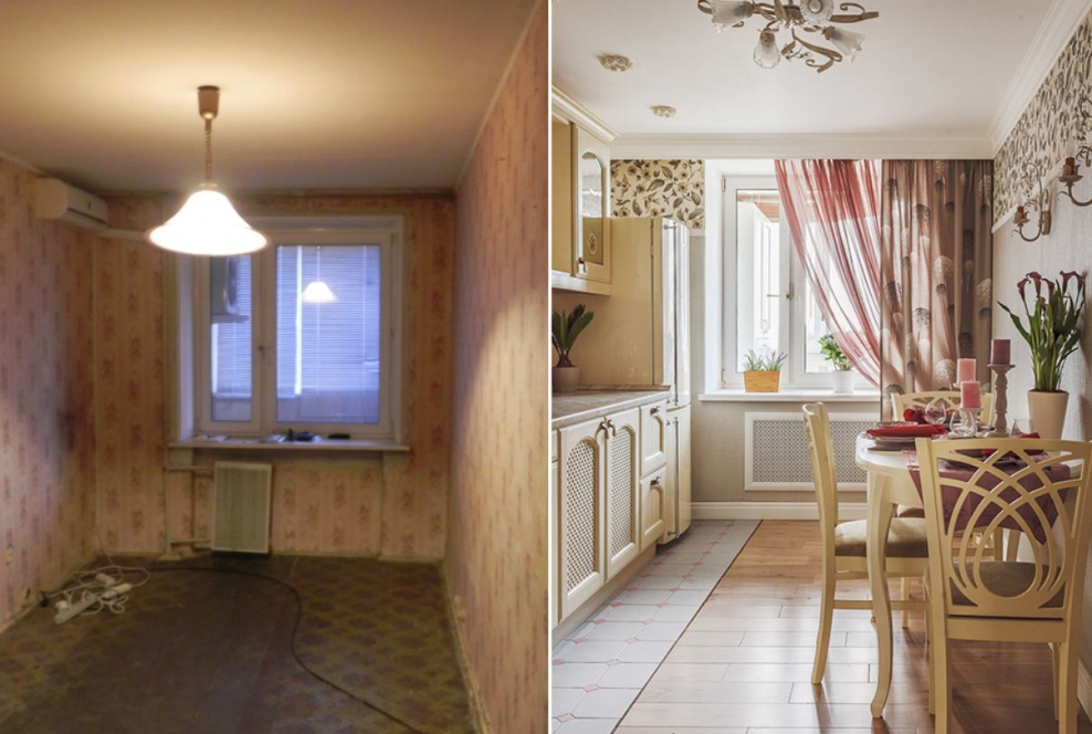 Капитальный ремонт квартиры до после
