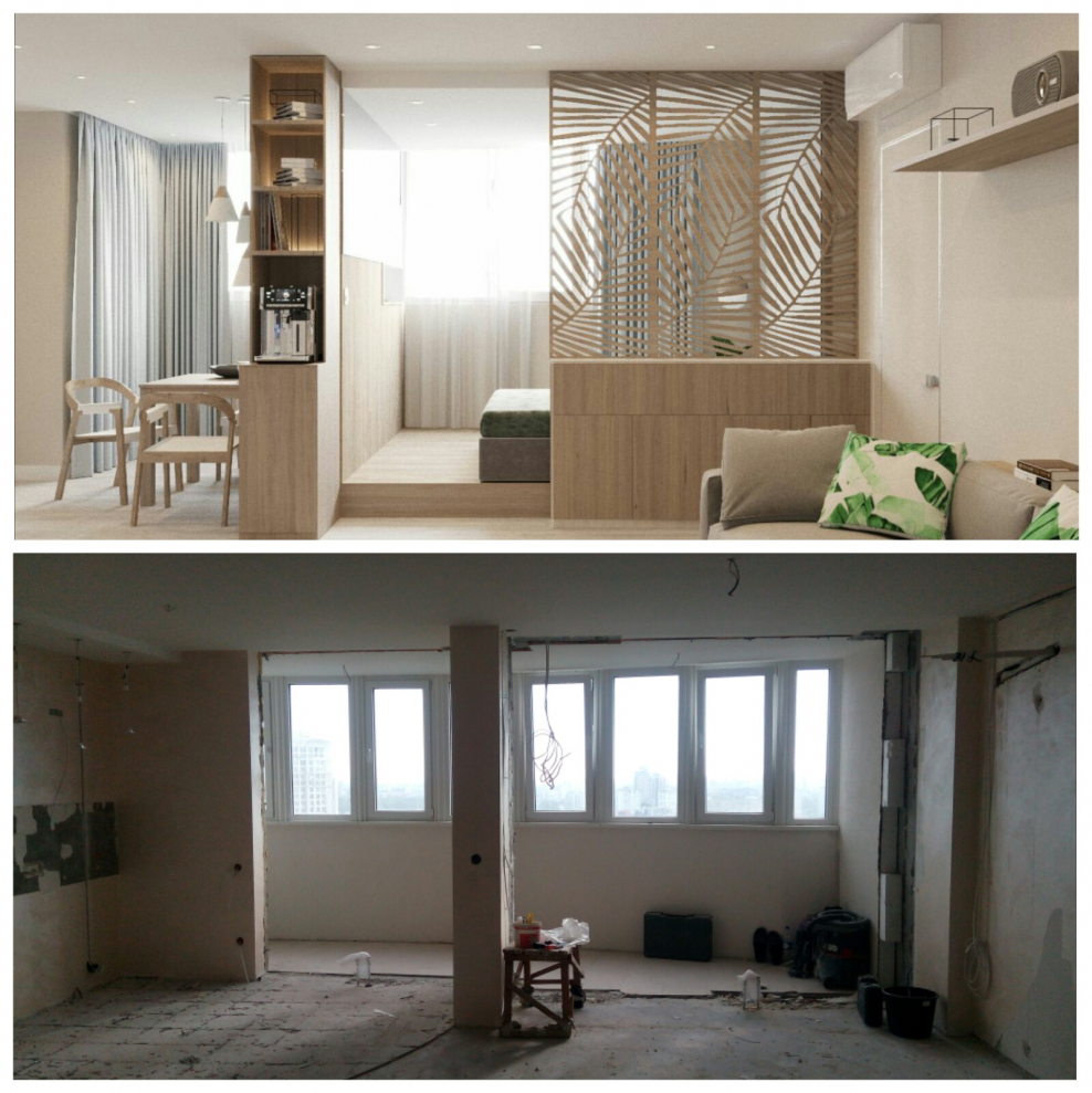 Прихожая до и после