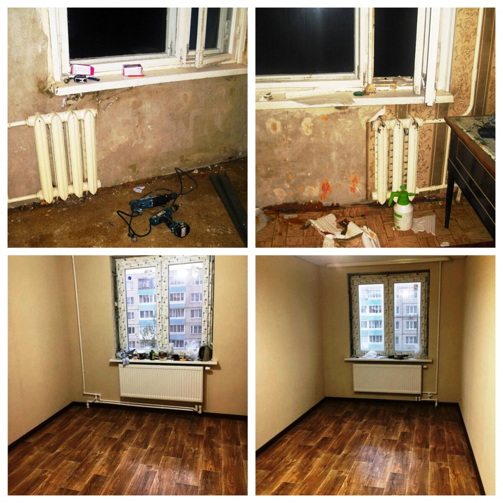 Ремонт кухни до и после