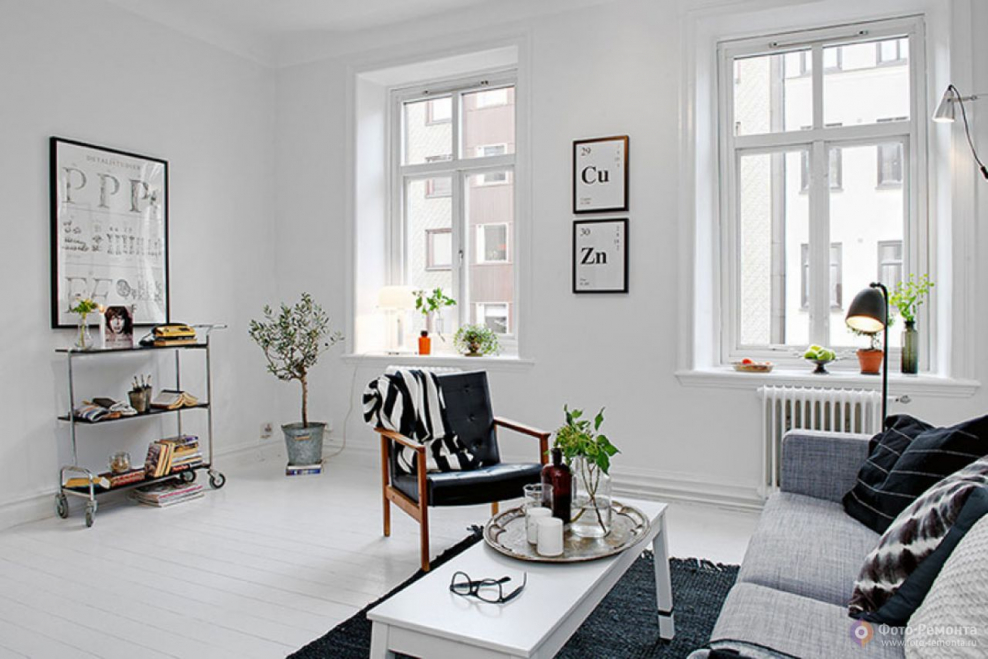 Большая спальня в скандинавском стиле