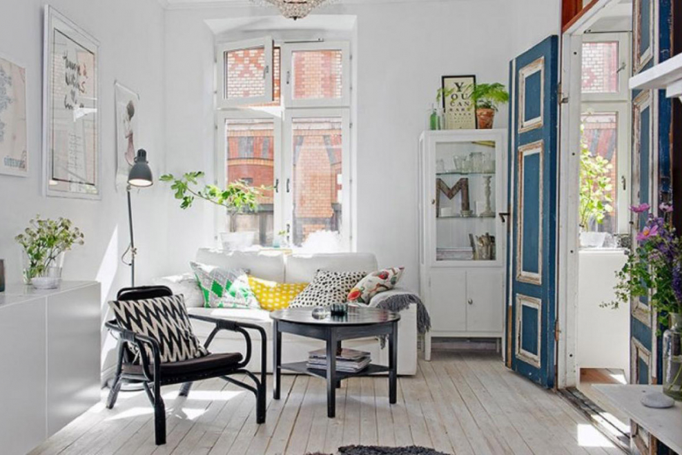 Кухня студия в шведском стиле