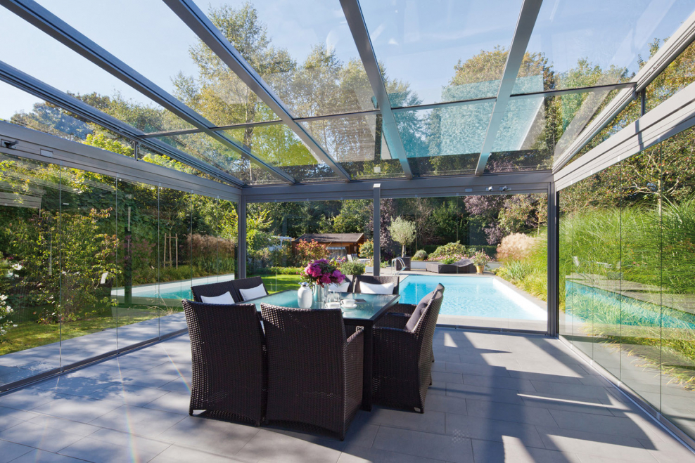 Веранда со стеклянной крышей