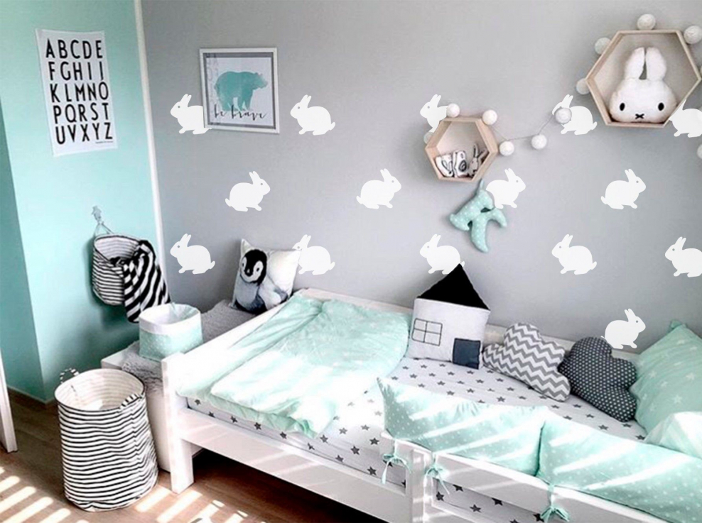 Детская комната в мятных тонах