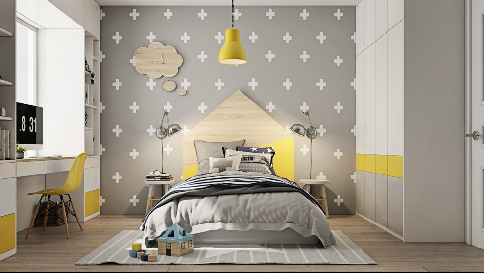 Желто серая детская