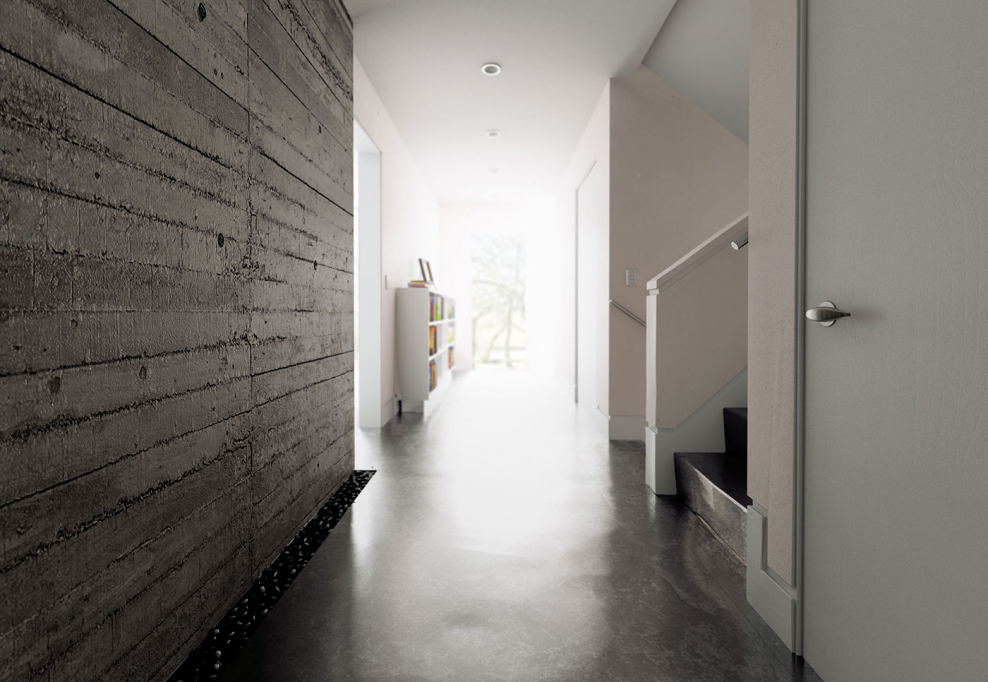 Коридор в бело серых тонах