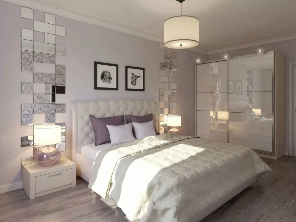 Спальня в светлых тонах