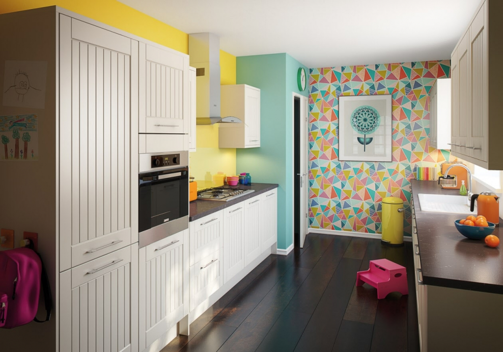 Яркая кухня в скандинавском стиле