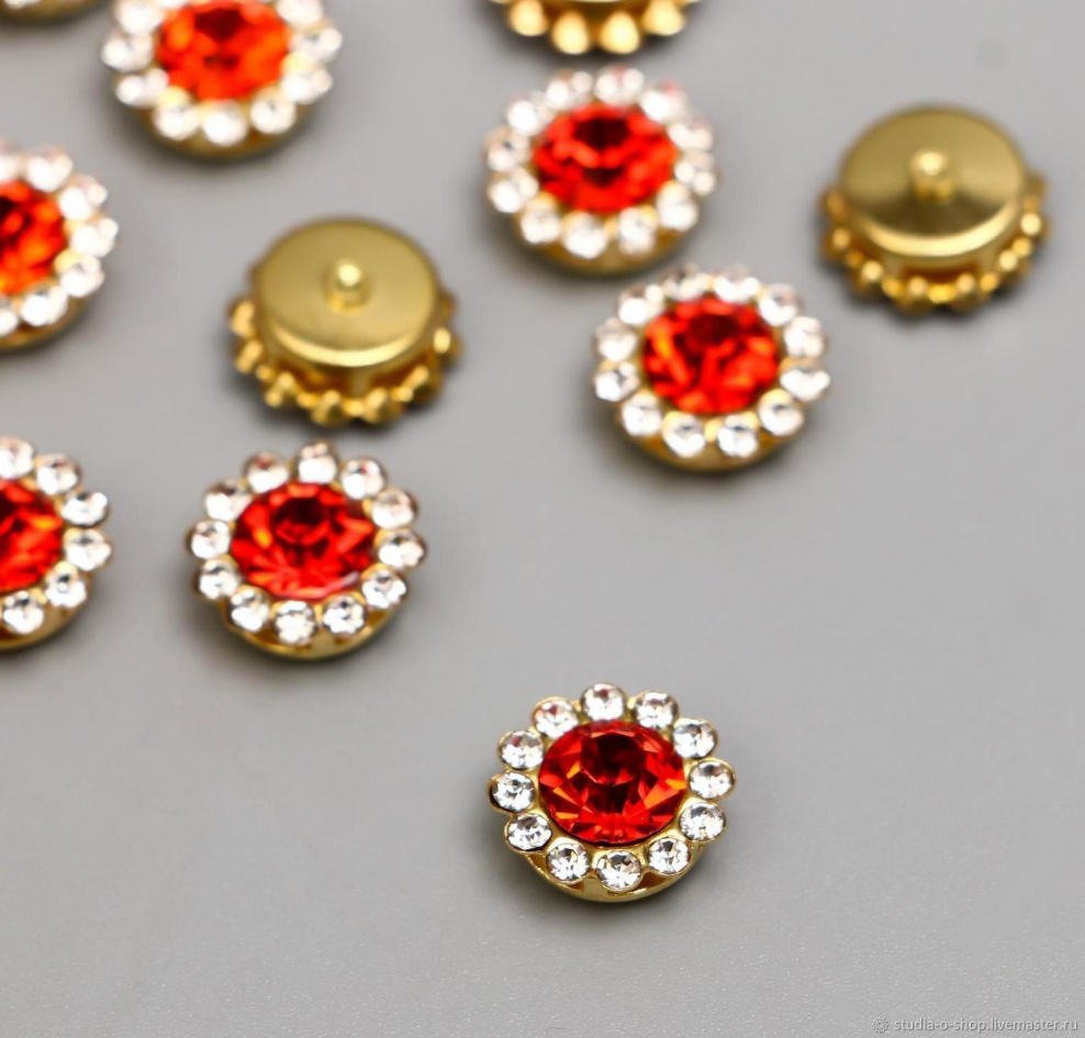 Декор для творчества "красный цветок, земляника и шишечка" 18 см 3533218