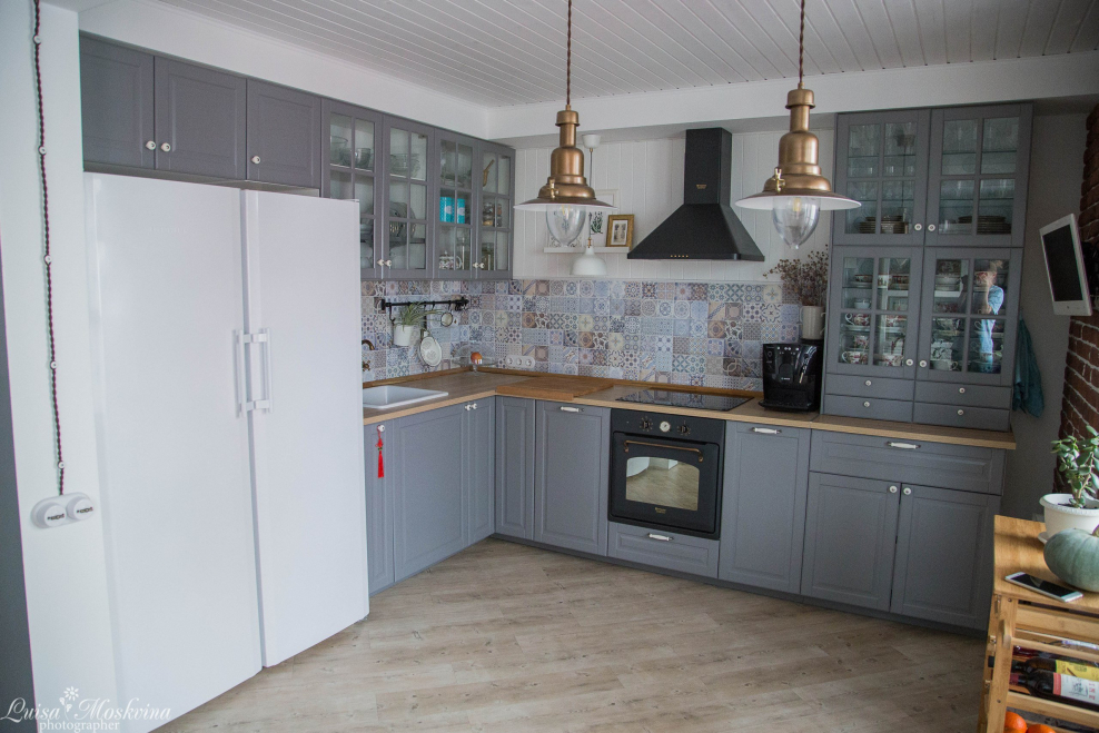 Икеа кухня КНОКСХУЛЬТ мореный ясень