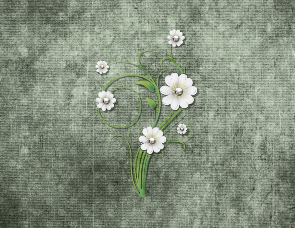 Цветочный золотой узор