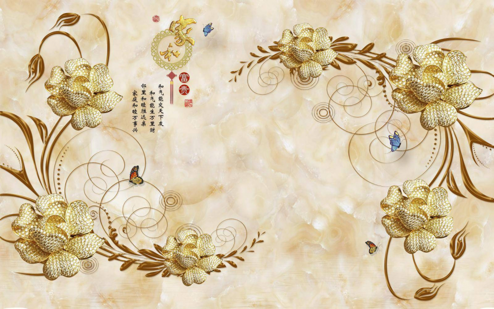 Фотообои с золотом