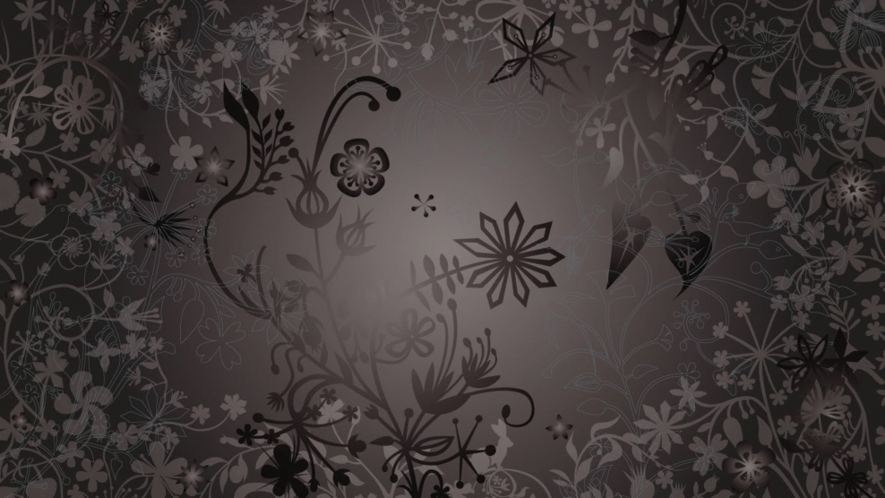 Фреска золотые цветы