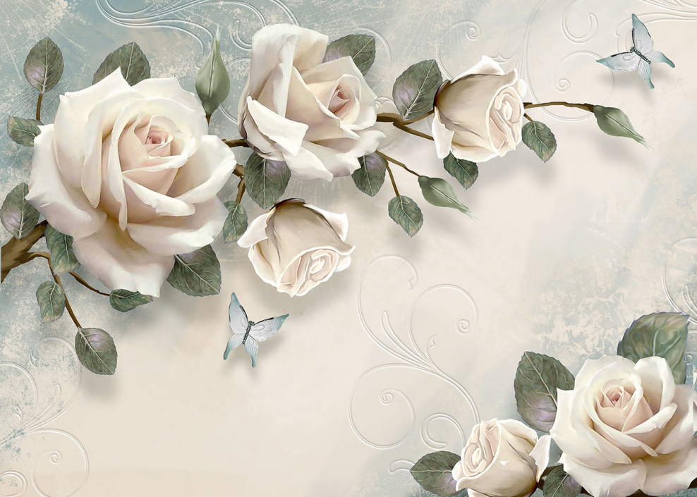 Желтые цветы на темном фоне