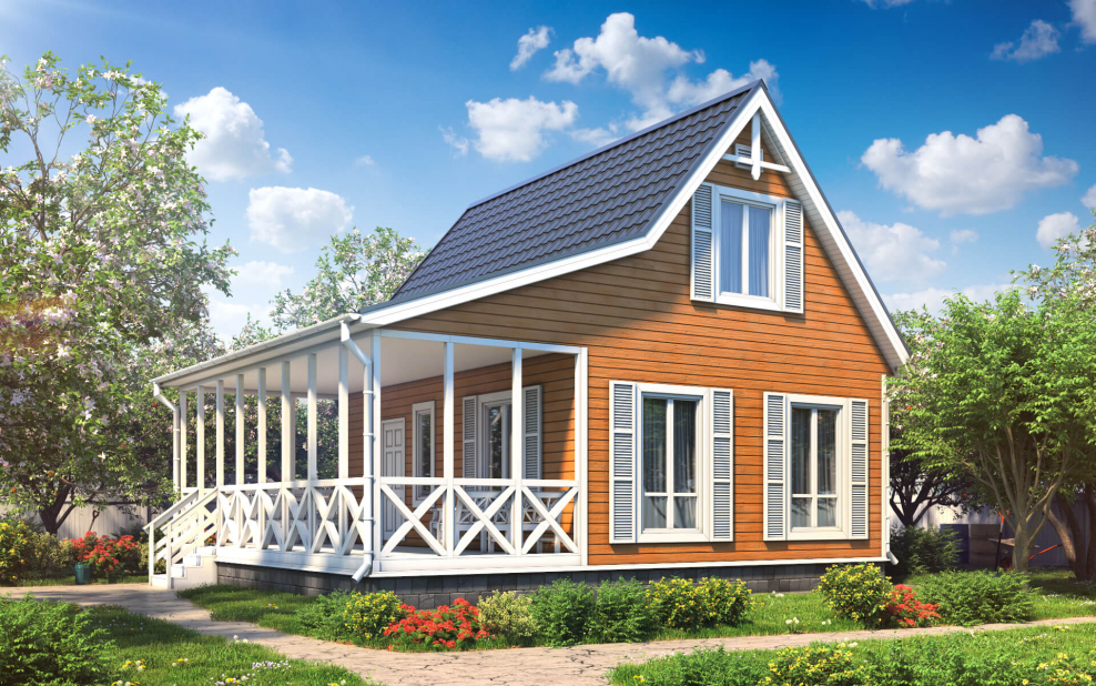 Дом успех 6х8 Зодчий каркасный