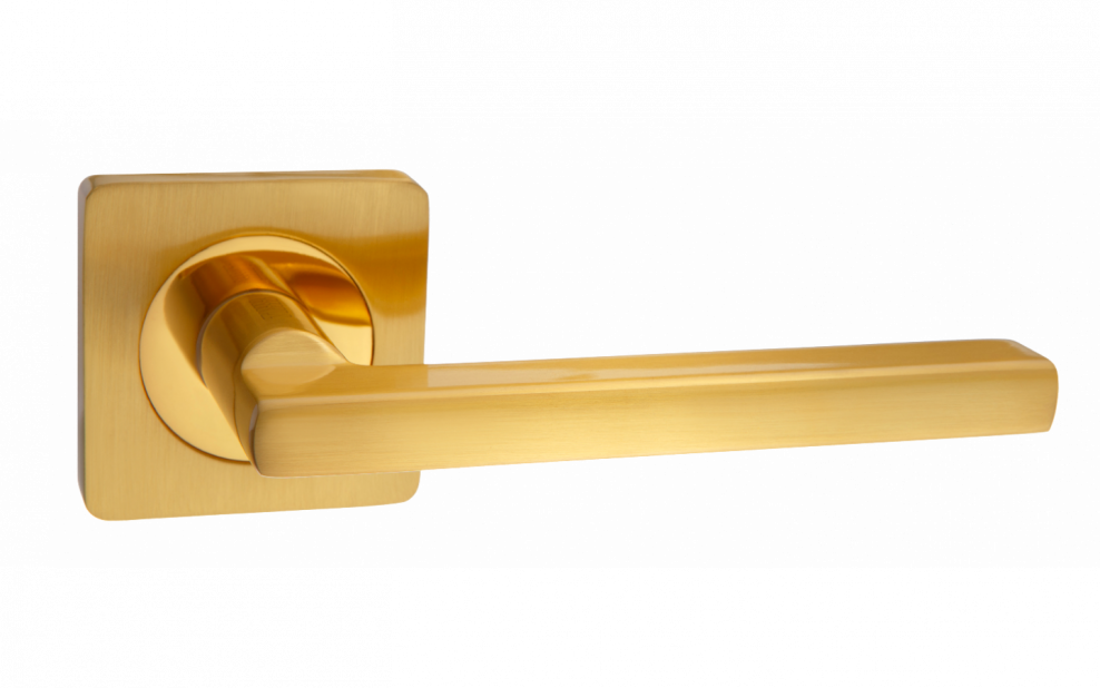 Ручка дверная на квадратной розетке Tixx Вито INDH 214-05 SG матовая латунь