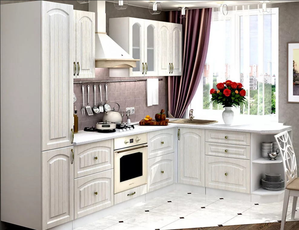 Кухня Мария Неоклассика с патиной примула