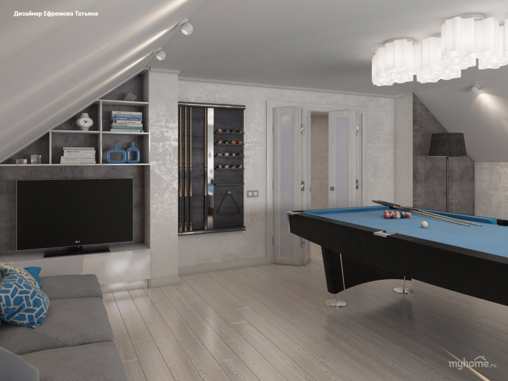 Потолок в бильярдной