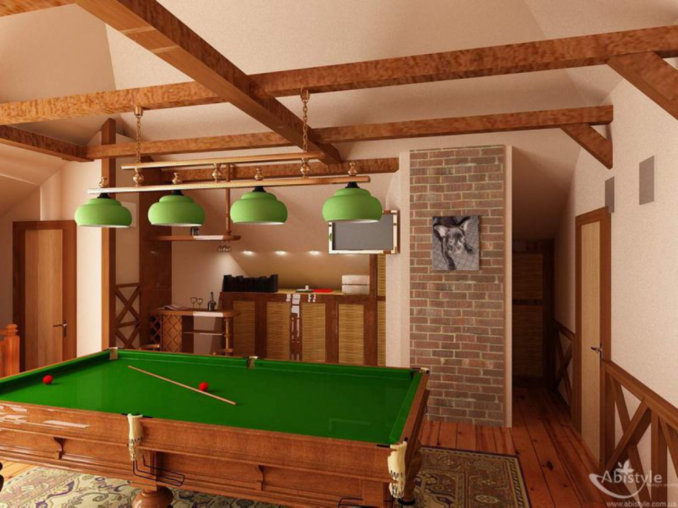Бильярдная комната в загородном доме