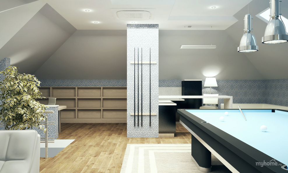 Планировка бильярдной комнаты в доме