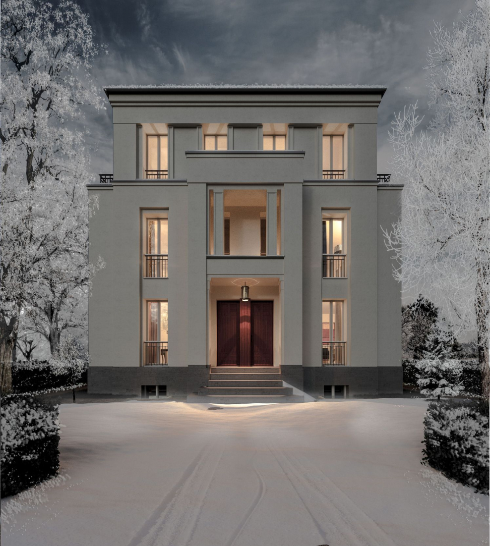 Двухэтажный особняк в стиле Ампир в Москве