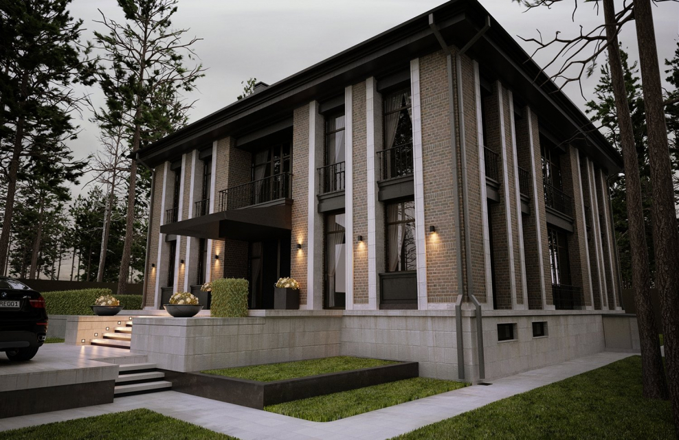 Одноэтажная усадьба Неоклассика