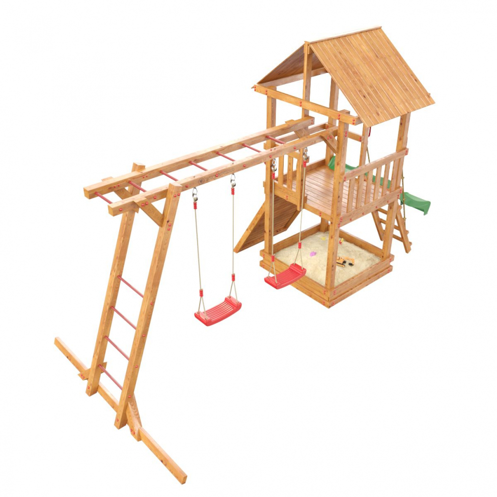 Детская деревянная площадка Сибирика с рукоходом